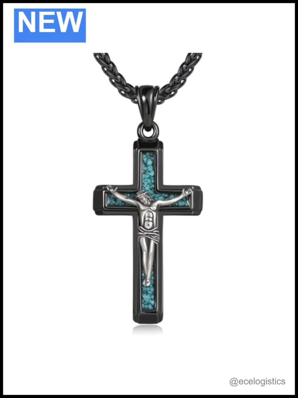 925 Sterling Silver Cross Crucifix Pendant Necklace Men Women Religious